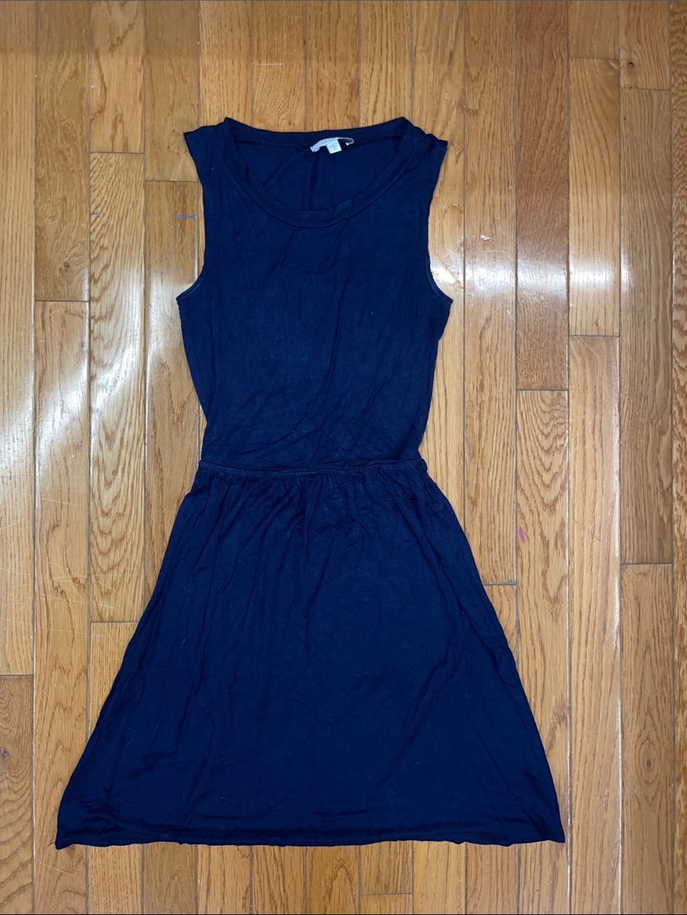 Sleeveless Navy Fit-and-Flare Dress